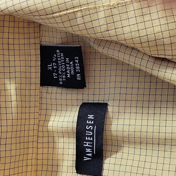 VAN HEUSEN Black and Yellow Plaid Casual Shirt‎ XL 17/17.5 - Picture 7 of 7
